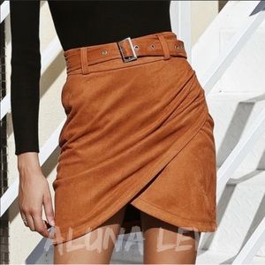 Vegan suede skirt